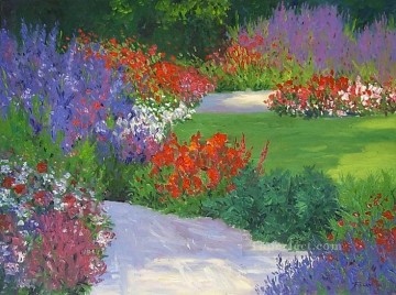 庭園 Painting - yxf031bE 印象派の庭園